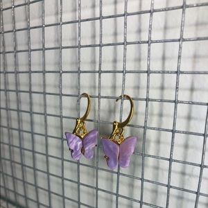 Lavender butterfly earrings